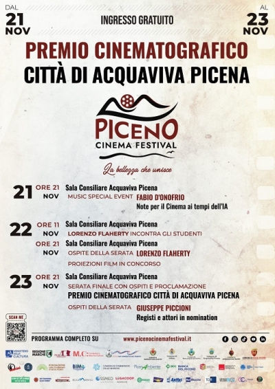 Acquaviva Picena ospita la terza edizione del Piceno Cinema Festival