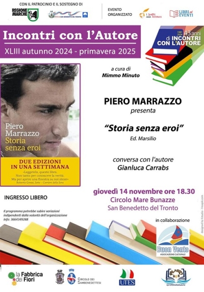 Piero Marrazzo presenta il libro “Storia senza eroi” presso Mare Bunazz a San Benedetto
