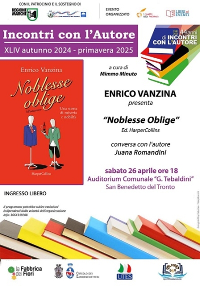 Enrico Vanzina presenta il libro ”Noblesse oblige, Una storia di miseria e nobiltà.”