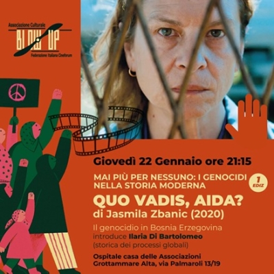 A Grottammare presso Ospitale Casa delle Associazioni evento MAI PIU' PER NESSUNO - I genocidi al cinema - giovedì 22 gennaio