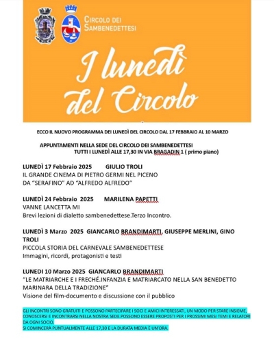 IL LUNEDÌ DEL CIRCOLO DEI SAMBENEDETTESI: UN GRANDE SUCCESSO PER TUTTI GLI APPUNTAMENTI SETTIMANALI NELLA SEDE DELLA STORICA ASSOCIAZIONE