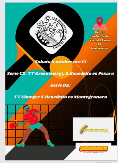 Sabato 4 ottobre al via i campionati di tennistavolo