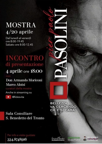 Dal 4 al 20 aprile mostra su Pier Paolo Pasolini presso la Sala Consiliare