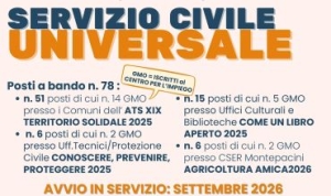 Al via il bando per il Servizio Civile Universale