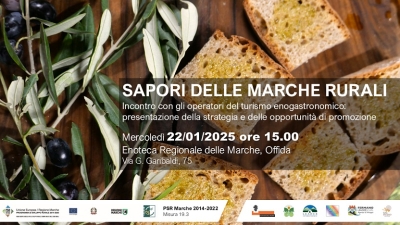 Sapori delle Marche Rurali: mercoledì la presentazione della strategia