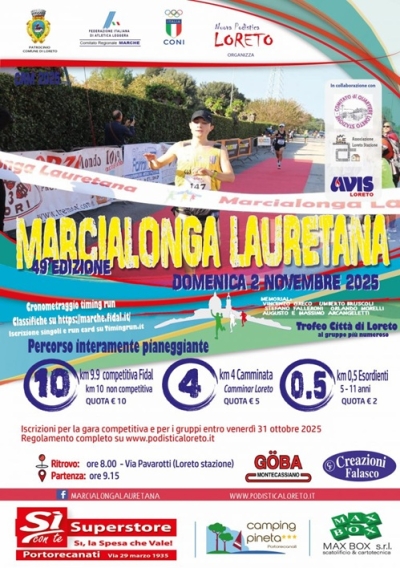 Podismo, la Marcialonga Lauretana si avvicina: appuntamento domenica 2 novembre con la competitiva e non, la passeggiata e la minipodistica