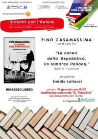 "Le ceneri della Repubblica", Pino Casamassima a San Benedetto per gli Incontri con l&rsquo;Autore