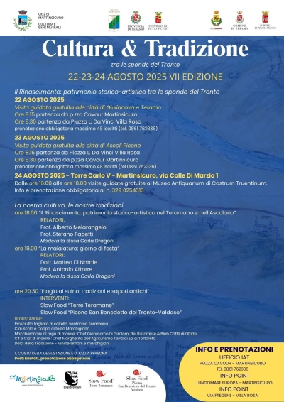 Al via la VII Edizione di “Cultura e Tradizione tra le Sponde del Tronto