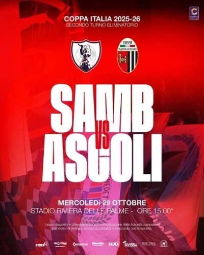 Mercoledì da leoni, per l'incontro di Coppa Italia, tra U.S. Sambenedettese vs Ascoli Calcio 1898