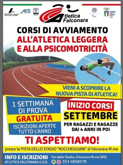 Pronti, partenza, via! L’Atletica Falconara festeggia lo sport con l’inaugurazione della pista di atletica Roccheggiani e l’avviamento dei corsi