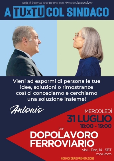 Continua il ciclo di incontri dal nome “A TU X TU COL SINDACO”