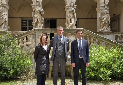 VISITA DEL MINISTRO GIULI A VILLA BUONACCORSI.  IL PRESIDENTE ACQUAROLI: 