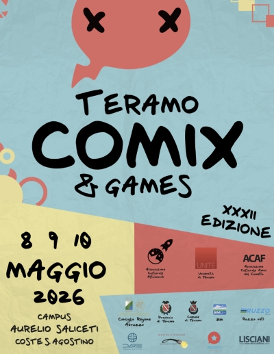 XXXII Teramo Comix & Games: dall’8 al 10 maggio 2026