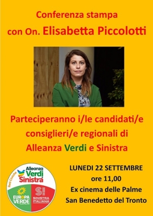 Luned&igrave; 22 settembre conferenza stampa con l'On. Elisabetta Piccolotti