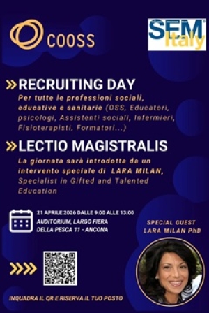 RECRUITING DAY COOSS MARCHE: IL 21 APRILE AD ANCONA UNA GIORNATA DEDICATA A TALENTI, LAVORO E ORIENTAMENTO