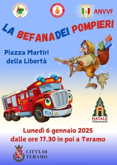 Questa sera a Teramo arriva la Befana dei Vigili del Fuoco