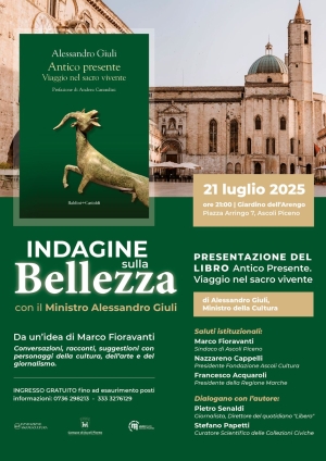 Sar&agrave; il Ministro della Cultura, Alessandro Giuli, il prossimo ospite di &ldquo;Indagine sulla bellezza&rdquo;