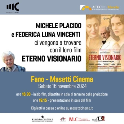 Michele Placido e Federica Luna Vincenti in tour nelle sale cinematografiche della regione Marche il 16 novembre