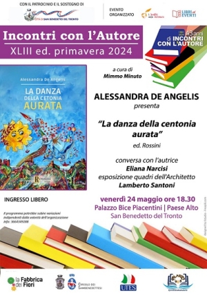 Alessandra De Angelis presenter&agrave; a San Benedetto il libro &rdquo;La danza della centonia aurata&rdquo;