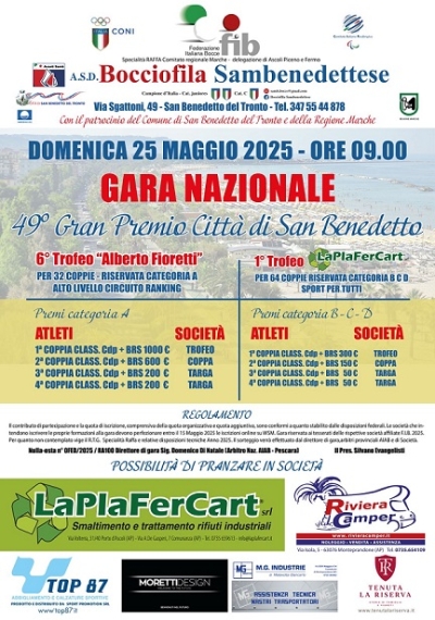 Bocce, gran fine settimana a San Benedetto con il 49° Gran premio Città di San Benedetto