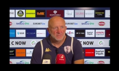 Mister Ottavio Palladini ai microfoni nel post match