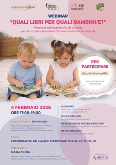 Un webinar per promuovere l’educazione alla lettura dei più piccoli