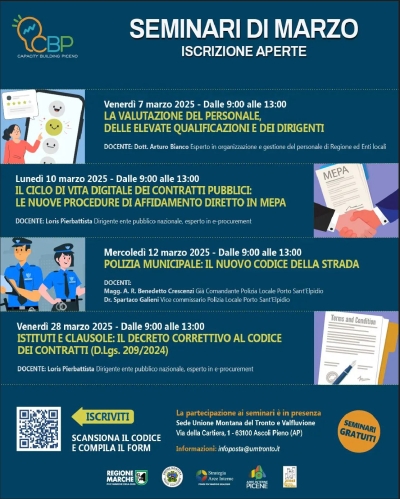 Da domani, 7 marzo, ancora formazione gratuita per le Aree Interne Picene