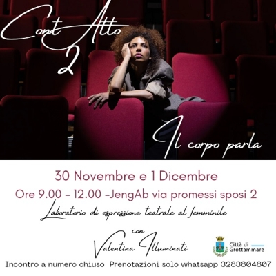 Nell’ambito della rassegna “Chiamarlo amore non si può” attivo un laboratorio teatrale della durata di 6 ore pensato per le donne