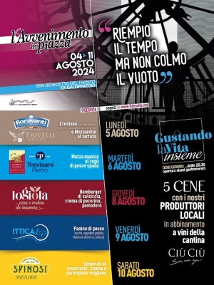 Nella zona dell&rsquo;Ex-Galoppatoio di San Benedetto dal 4 all&rsquo;11 agosto "Avvenimento in piazza"