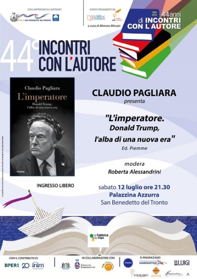 Claudio Pagliara presenta il libro su Donald Trump alla Palazzina Azzurra di San Benedetto