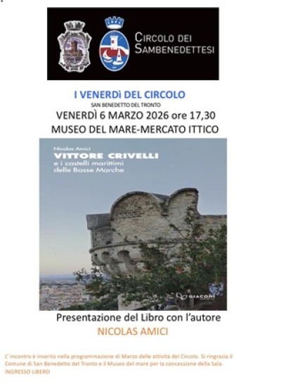 Circolo dei Sambenedettesi, venerdì 6 marzo presentazione del libro di Nicolas Amici