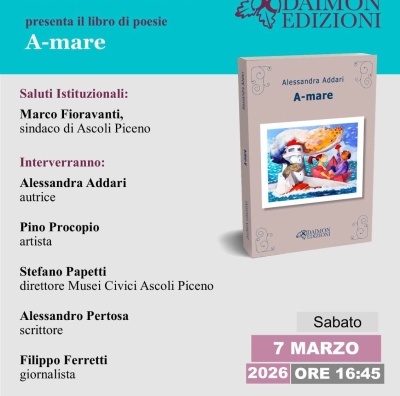 Ad Ascoli Piceno la presentazione di “A-mare”, la raccolta poetica di Alessandra Addari