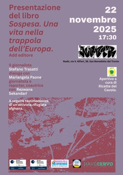 Sabato a San Benedetto del Tronto presentazione del libro “SOSPESA”, con la presenza dell'autrice Mariangela Paone