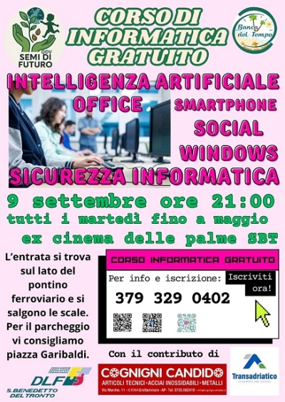 Corso di informatica gratuito offerto da associazione SEMI di FUTURO ODV