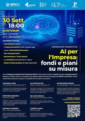 San Benedetto del Tronto ospita &ldquo;AI per l&rsquo;impresa&rdquo;: oltre 100 aziende e un parterre di relatori d&rsquo;eccellenza per discutere il futuro digitale