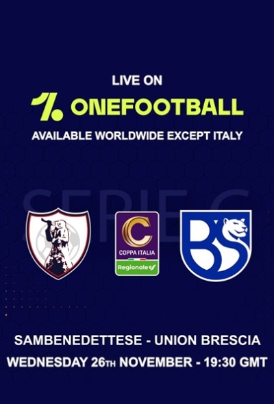 COPPA ITALIA OTTAVI DI FINALE, SAMB-BRESCIA SU ONEFOOTBALL