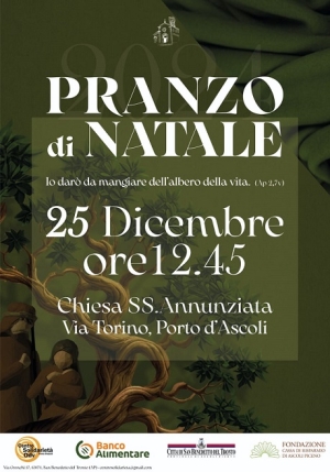 Presso il Centro Solidariet&agrave; Porto d'Ascoli ODV pranzo solidale di Natale