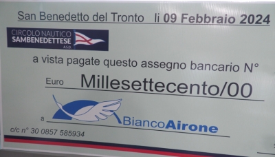 Importante donazione del Circolo Nautico Sambenedettese all'associazione Bianco Airone Aps