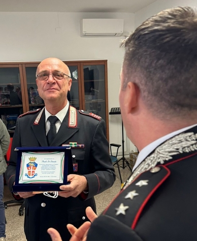 Il Luogotenente Paolo Di Donato va in congedo dall’Arma dopo 41 anni di servizio