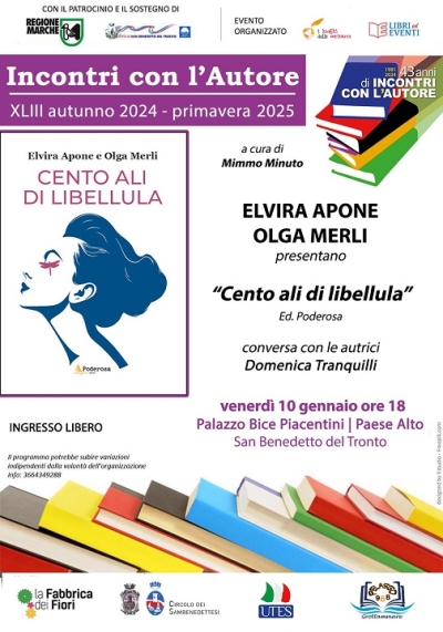 Elvira Apone e Olga Merli presentano il libro “Cento ali di libellula”