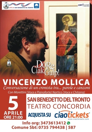 Presso il Cineteatro Concordia "DoReCiakGulp - Conversazione di un cronista tra parole e canzoni" a cura di Vincenzo Mollica