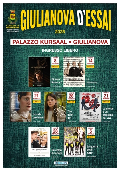 “Giulianova d’Essai” 2025. Da sabato, a Giulianova, torna il cinema d’autore