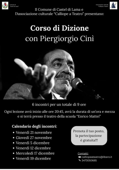 Corso di dizione con Piergiorgio Cinì