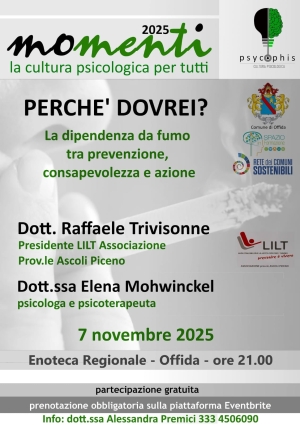 Serate &ldquo;PsycOphis - Cultura Psicologica per tutti&rdquo;: focus sulla dipendenza da fumo