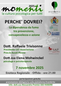 Serate &ldquo;PsycOphis - Cultura Psicologica per tutti&rdquo;: focus sulla dipendenza da fumo