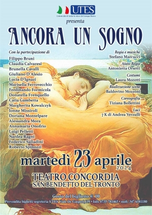 l Teatro Concordia martedi 23 aprile va in scena lo spettacolo UTES  "ANCORA UN SOGNO"