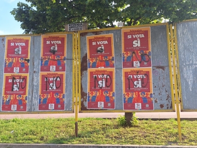 Ascoli Piceno - Vandalizzati e deturpati i manifesti della Cgil in vista del referendum