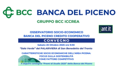 SABATO 25 OTTOBRE  2025 TORNA L'OSSERVATORIO SOCIO ECONOMICO DELLA BCC BANCA DEL PICENO