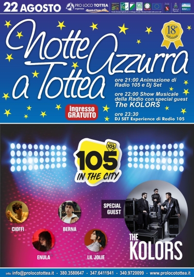 I "The Kolors" il 22 agosto a Tottea. Tanti eventi collaterali: dal 17 al 20 agosto