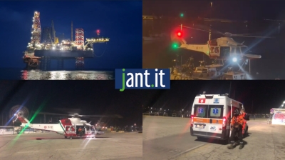 Evacuazione medica dalla piattaforma Eni Pennina